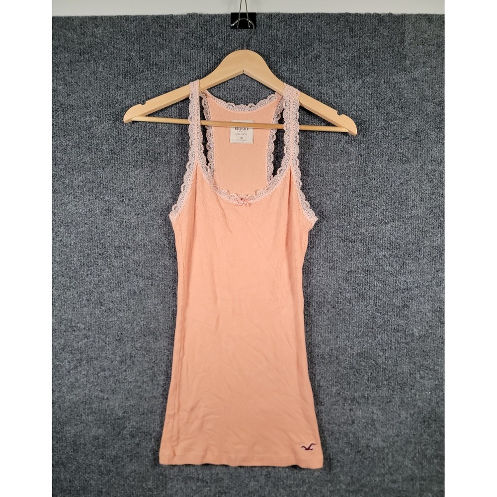 Vtg Y2K Hollister Lace Ribbed Camisole Tank Top Womens Medium Bella Swan Preppy